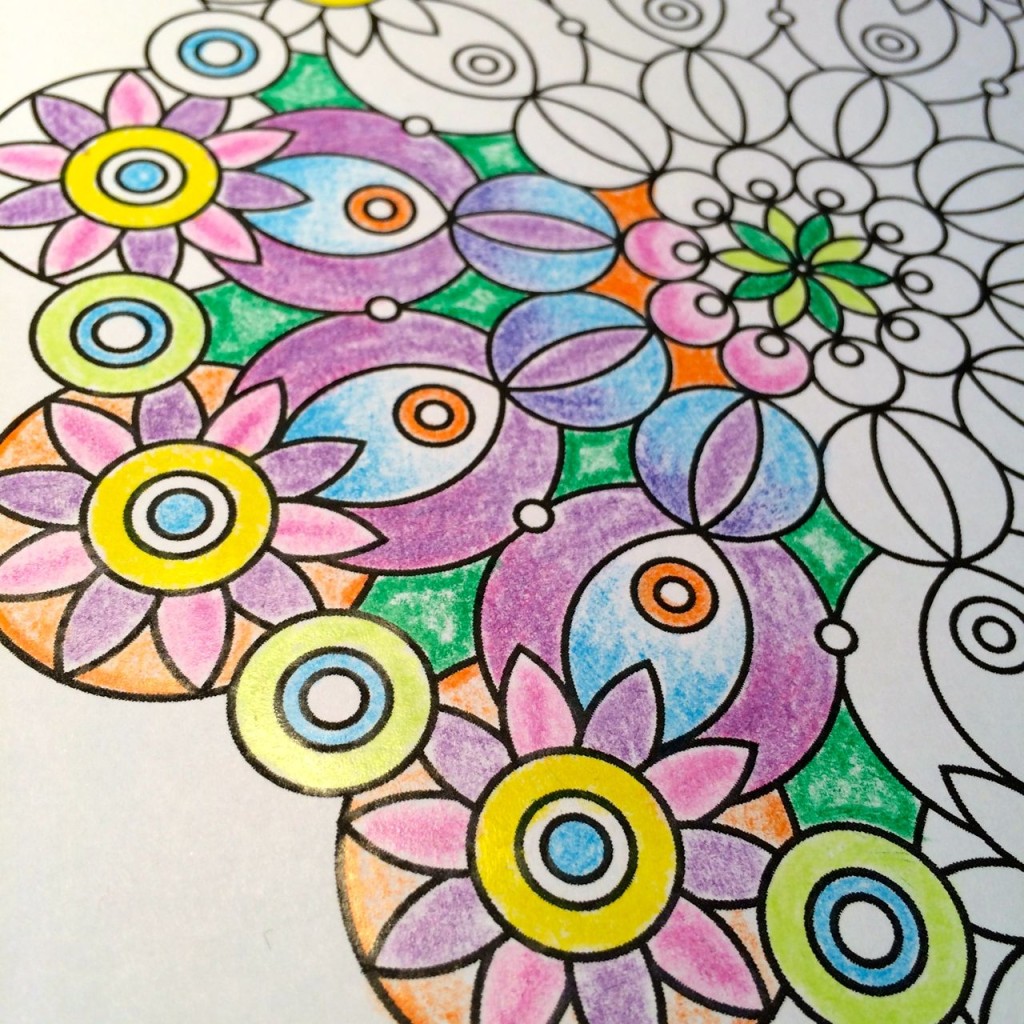 Coloring in with crayons